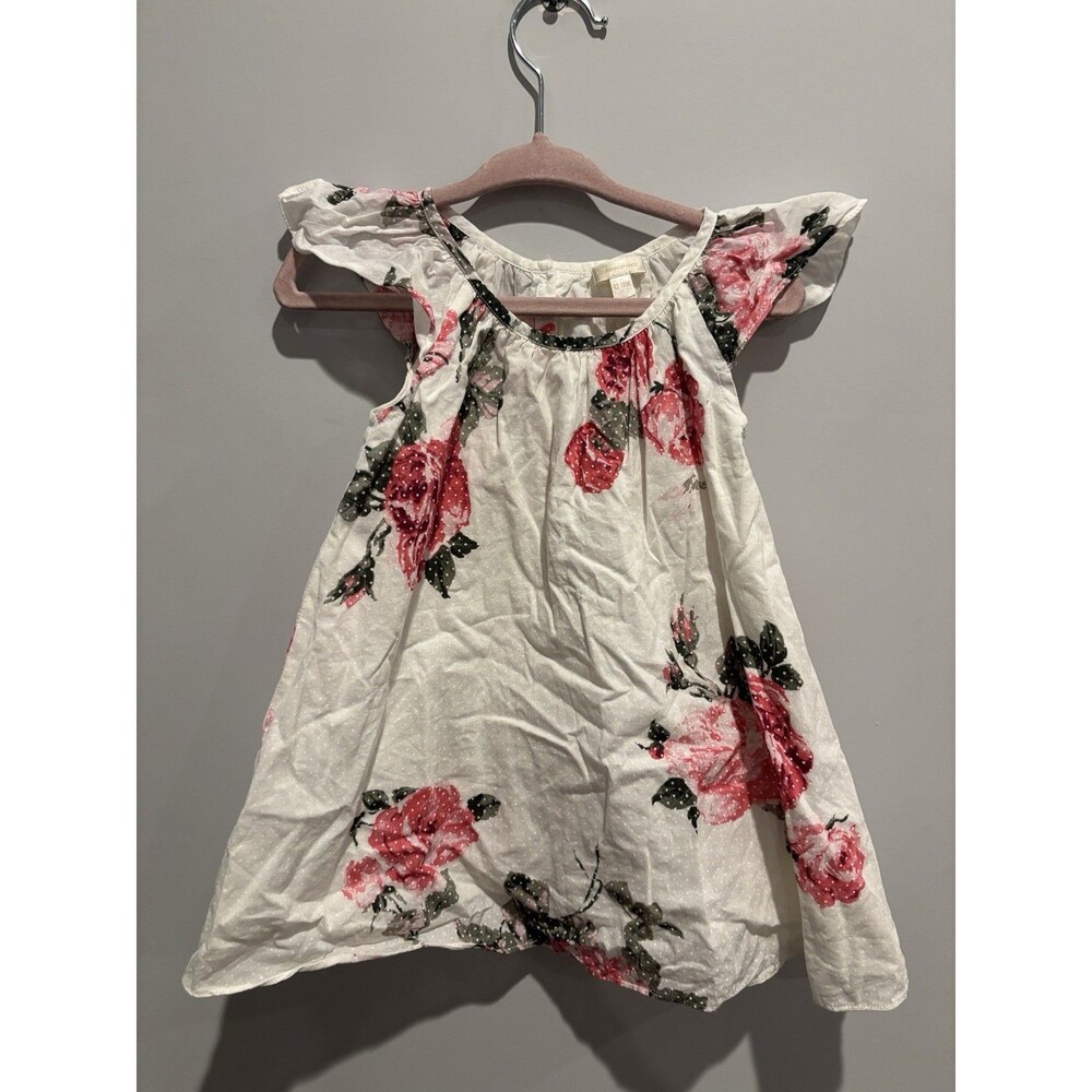 LoveShackFancy Infant Baby Girl Dress Floral And Polkadot Sz 12-18 Mo - Picture 3 of 7